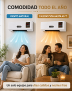 ClimaWall 2 en 1 – Ventilador y Calefactor Eléctrico de Pared con Control Remoto