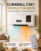 ClimaWall 2 en 1 – Ventilador y Calefactor Eléctrico de Pared con Control Remoto