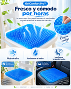 GelConfort PRO - Cojín Asiento de Gel Antideslizante