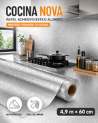 COCINANOVA - Papel Adhesivo de Aluminio