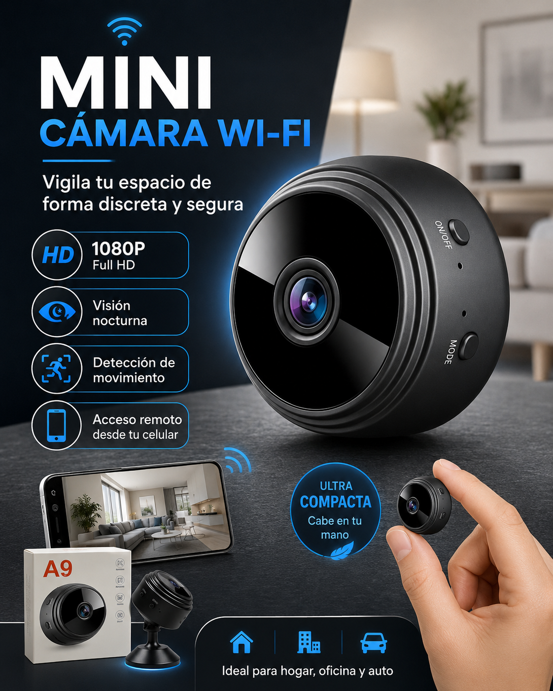 Mini Cámara Wifi Espia