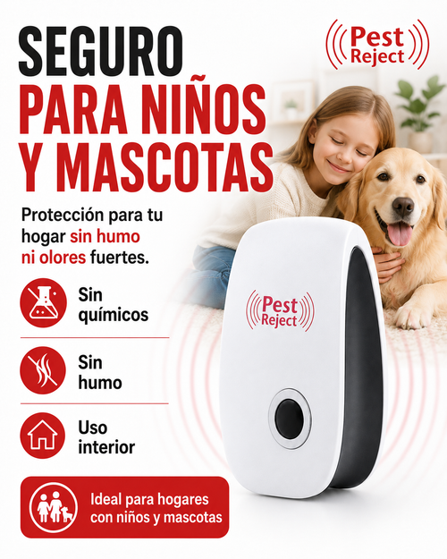 PEST REJECT - Repelente Ultrasonico de Plagas