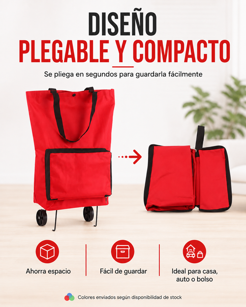 Carrito de Mercado Plegable con Ruedas