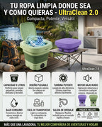 UltraClean 2.0 - Lavadora Portátil Plegable TurboWash 9L