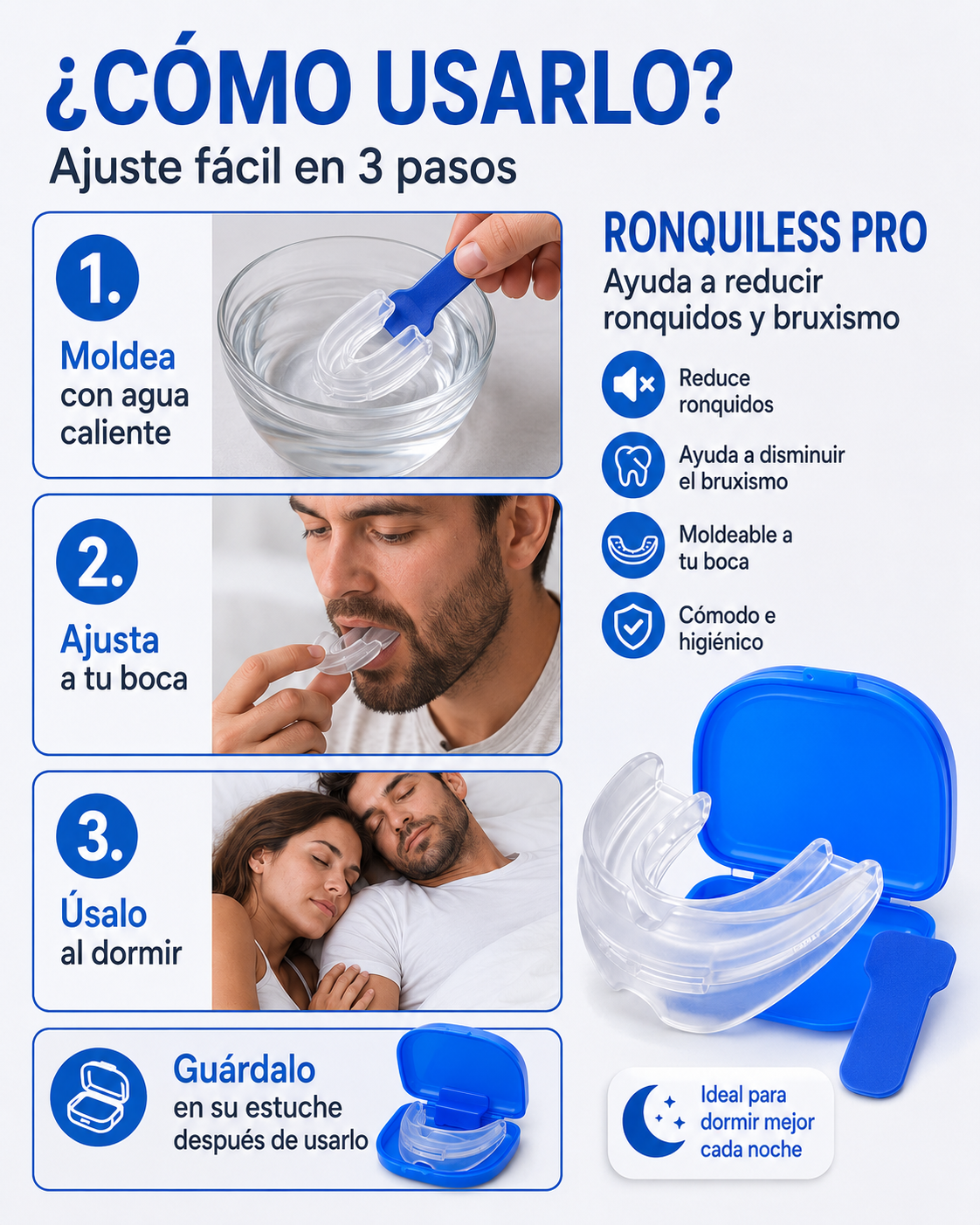 RONQUILESS PRO - Ayuda a reducir ronquidos y bruxismo
