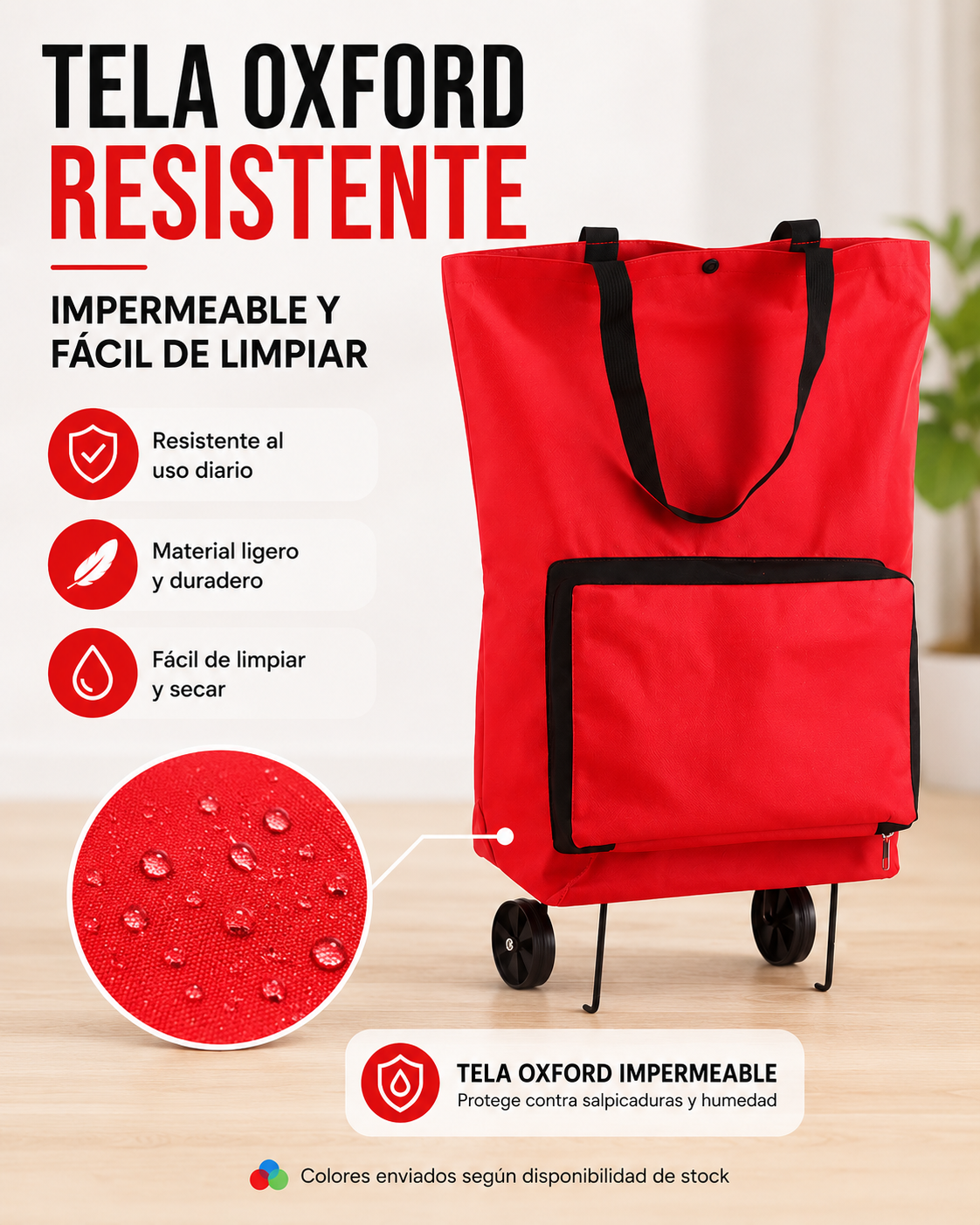 Carrito de Mercado Plegable con Ruedas