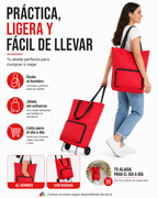 Carrito de Mercado Plegable con Ruedas