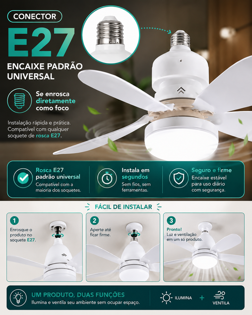 AeroLuz 2 en 1™ - Ventilador de Techo con Lámpara LED