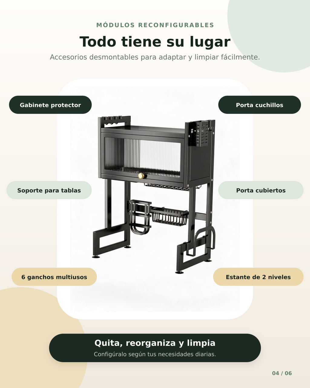 AquaOrden Pro™ - Escurridor de Platos de Acero 2 Niveles