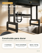 AquaOrden Pro™ - Escurridor de Platos de Acero 2 Niveles