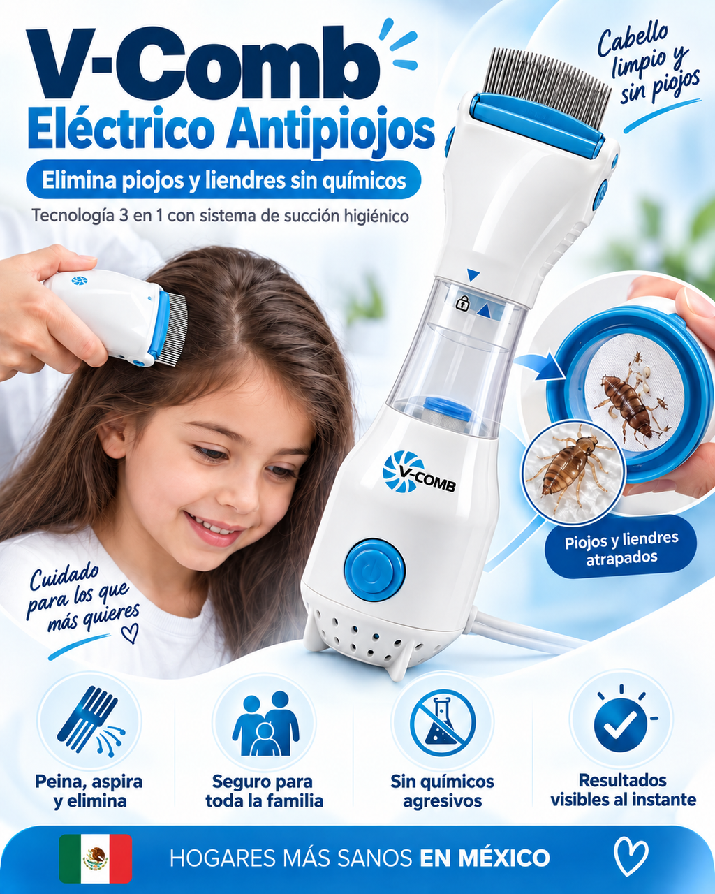 V-Comb Eléctrico Antipiojos